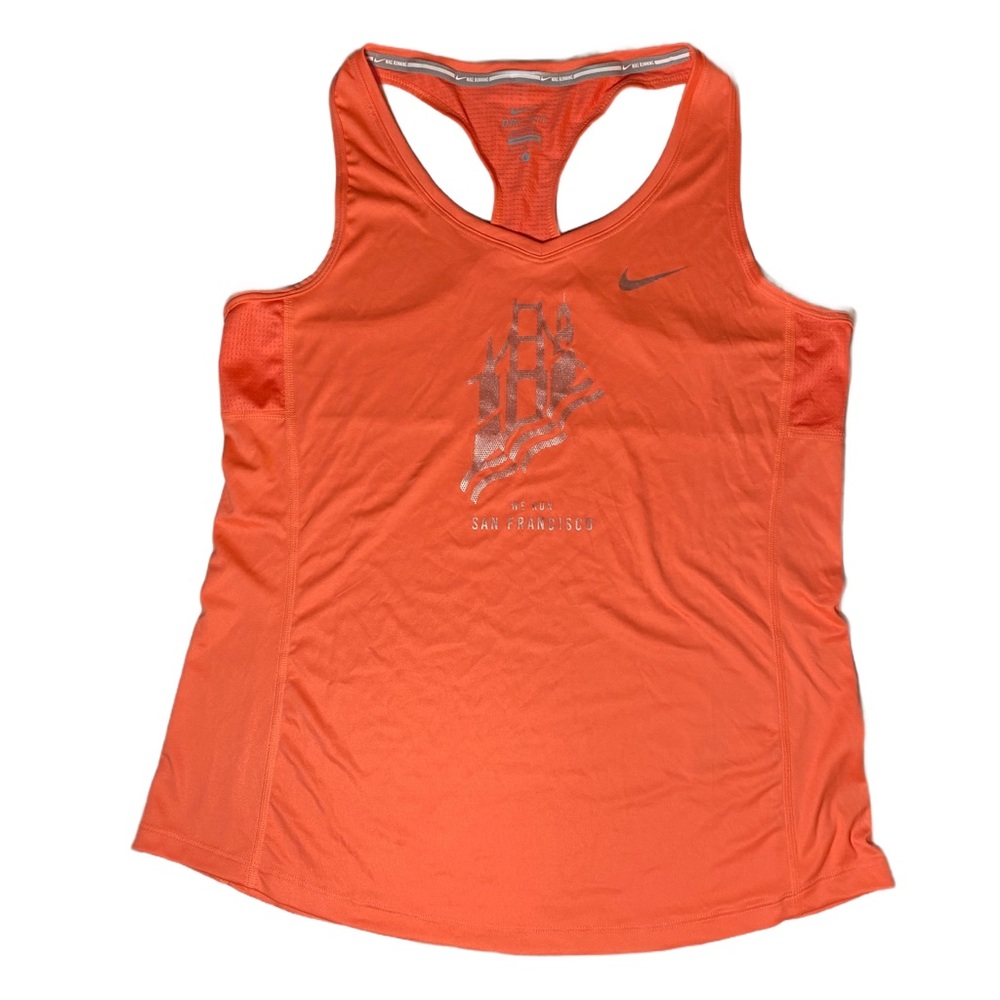 Nike Moisture Wicking Orange Racerback Sleeveless San Francisco Themed Size L